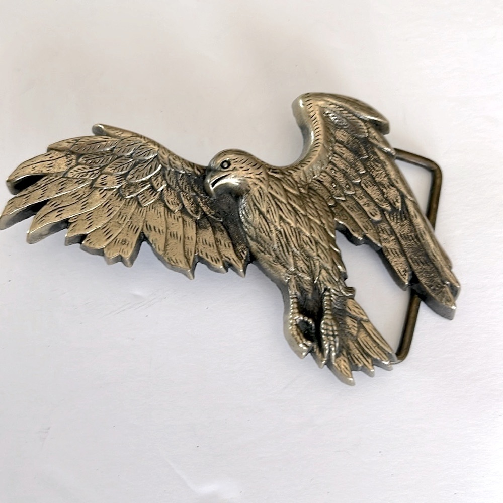 Soaring Eagle VTG belt buckle Solid Brass Baron Buckle 1979  Tawian stamped